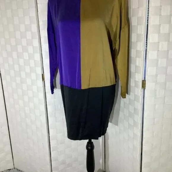 Donating June 1st Retro Mary Jo Bruno silk mini dress size 4 - Picture 2 of 10